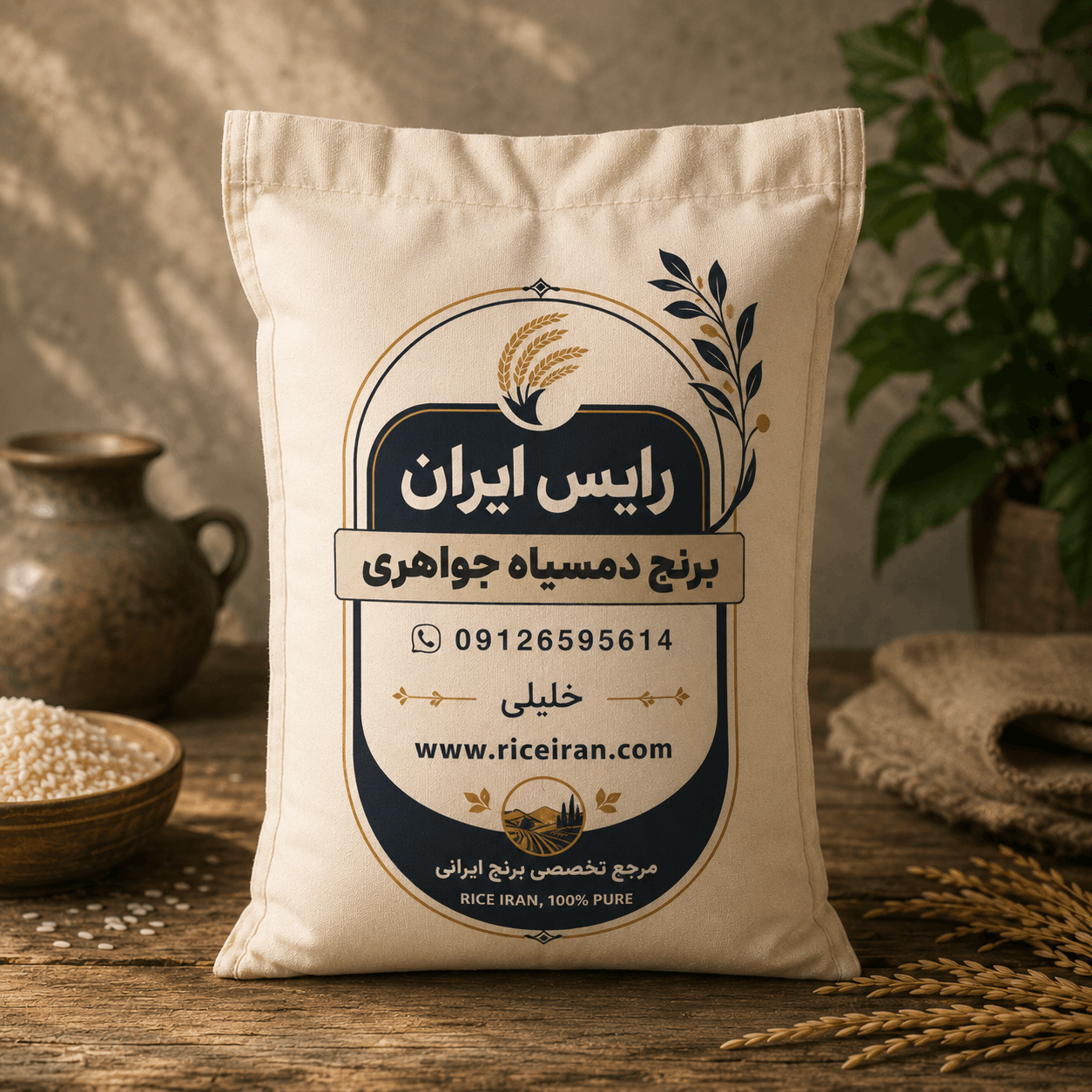 برنج دمسیاه جواهری ۱۰ کیلویی