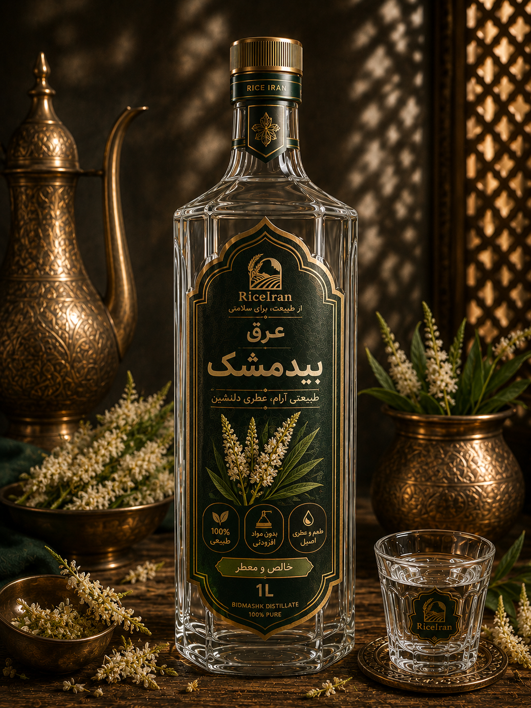عرق بیدمشک یک لیتری
